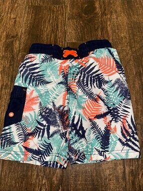 Cat & Jack Boys Swim Trunks in Orange, Teal & Navy 4/5